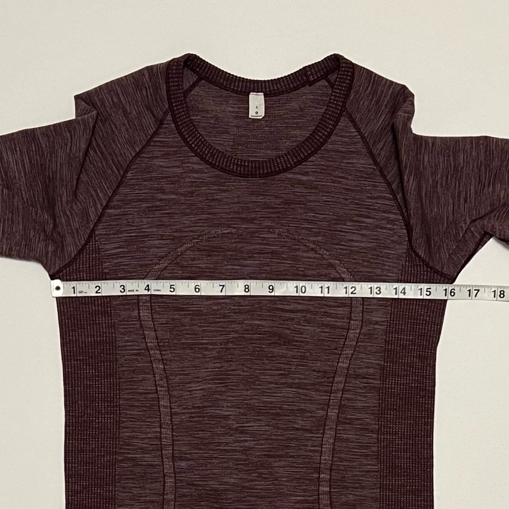 Lululemon Swiftly Wool Pullover Long Sleeve Shirt Dark Adobe/White Size 8 - Picture 12 of 14